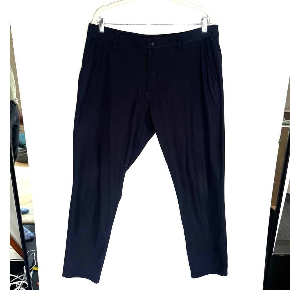 Rhone commuter 5 pocket dark blue gray 36x30 chino performance stretch golf